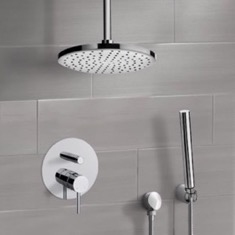 Ceiling Rain Shower System with Handheld, Rain Shower Head, Shower Faucet Set
